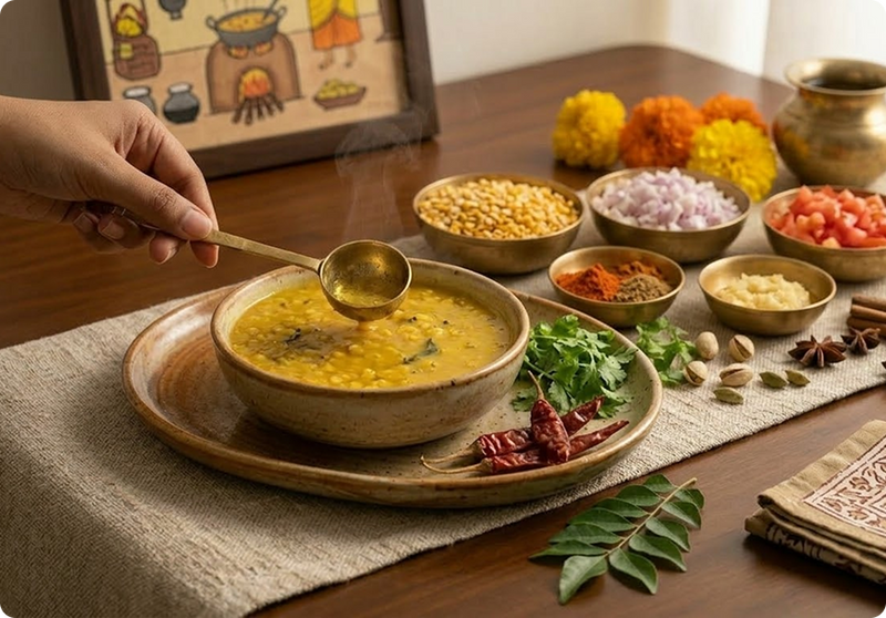 Homestyle Dal Tadka with Pure Desi Ghee