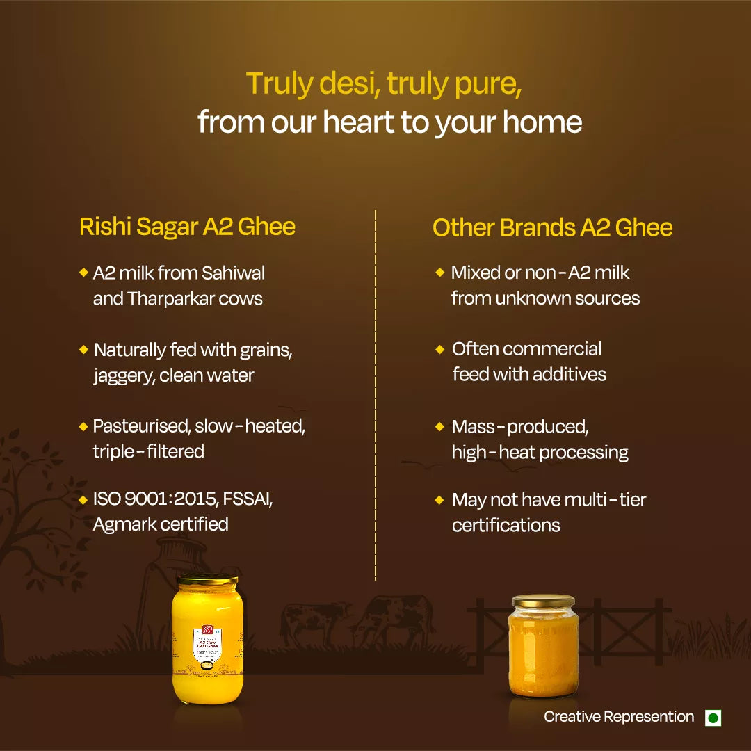 A2 COW DesI Ghee Glass Jar