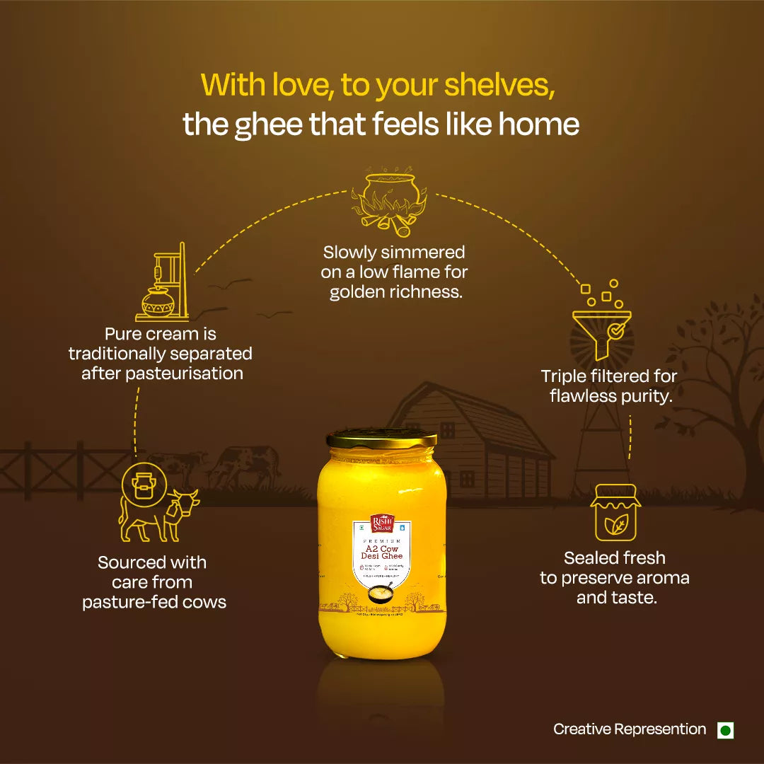 A2 COW DesI Ghee Glass Jar