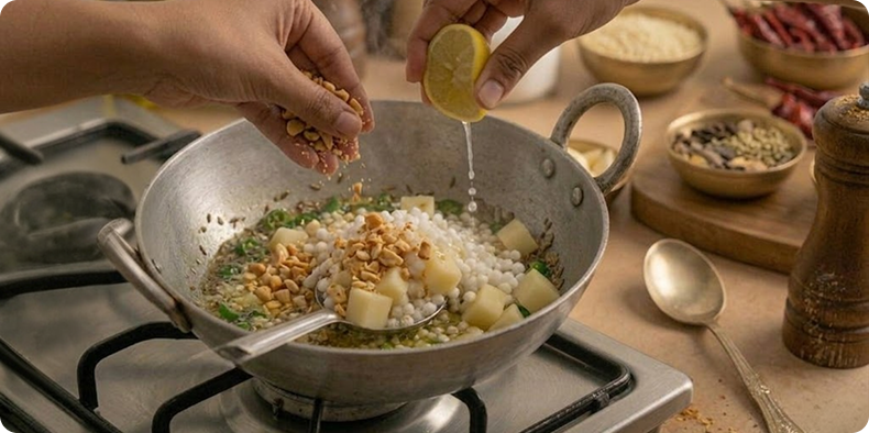 Mix in crushed peanuts and lemon juice. Stir gently.