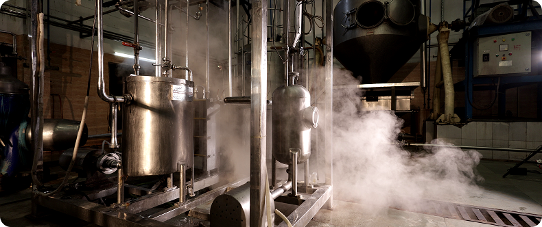 Fresh milk is pasteurised under controlled conditions to ensure safety and hygiene before processing begins.
