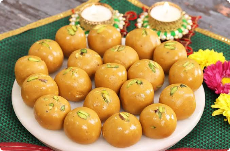 Homemade Besan Ladoo with Rich Ghee Aroma