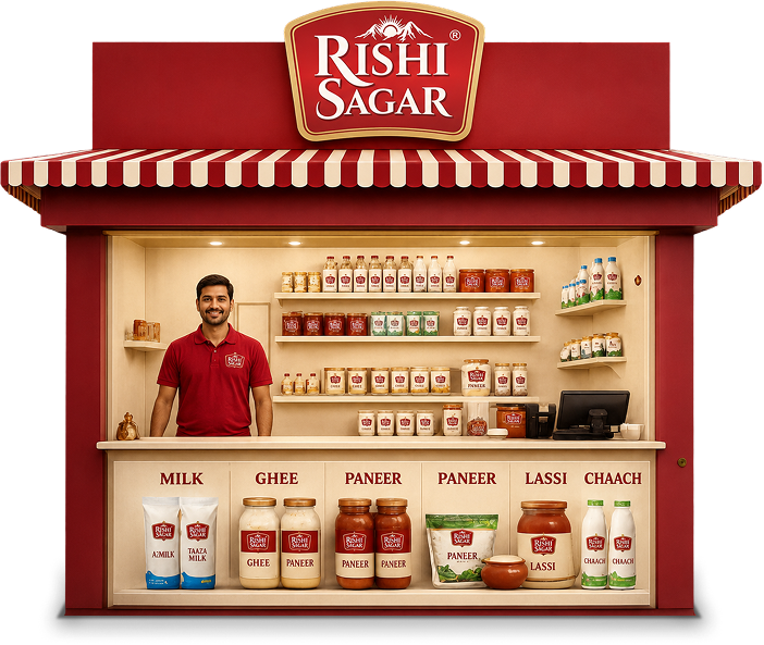 Rishi Sagar fresh dairy booth